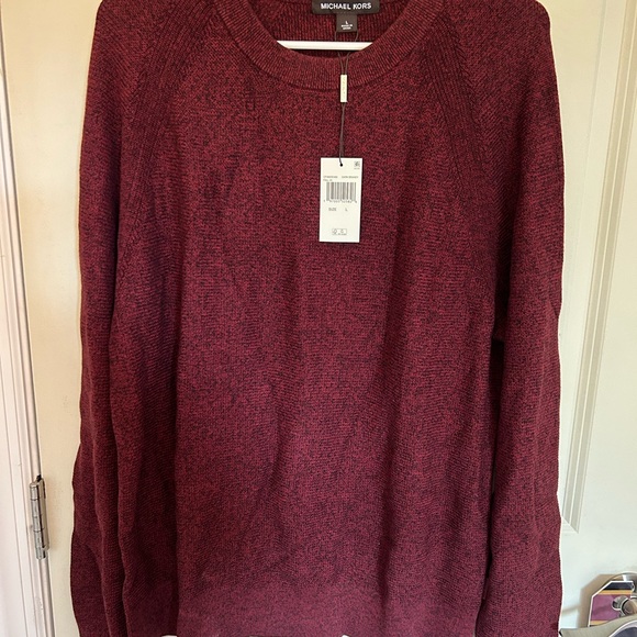 Michael Kors Men's Burgundy Crewneck Sweater - Picture 1 of 3